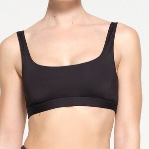 NWT SKIMS Recycled Swim Tank Bikini Top in Gunmetal Size 4X